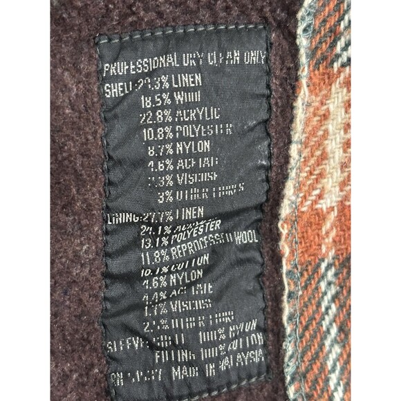 VTG 1980's Manor House Plaid Flanne Lined Shacket Shirt Jacket M Yellowstone - Picture 7 of 11